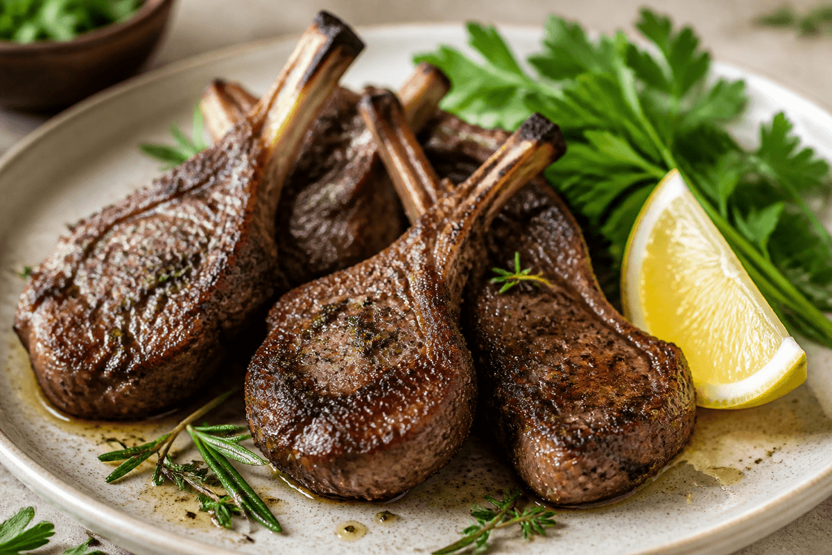 Air Fryer Greek Lamb Cutlets