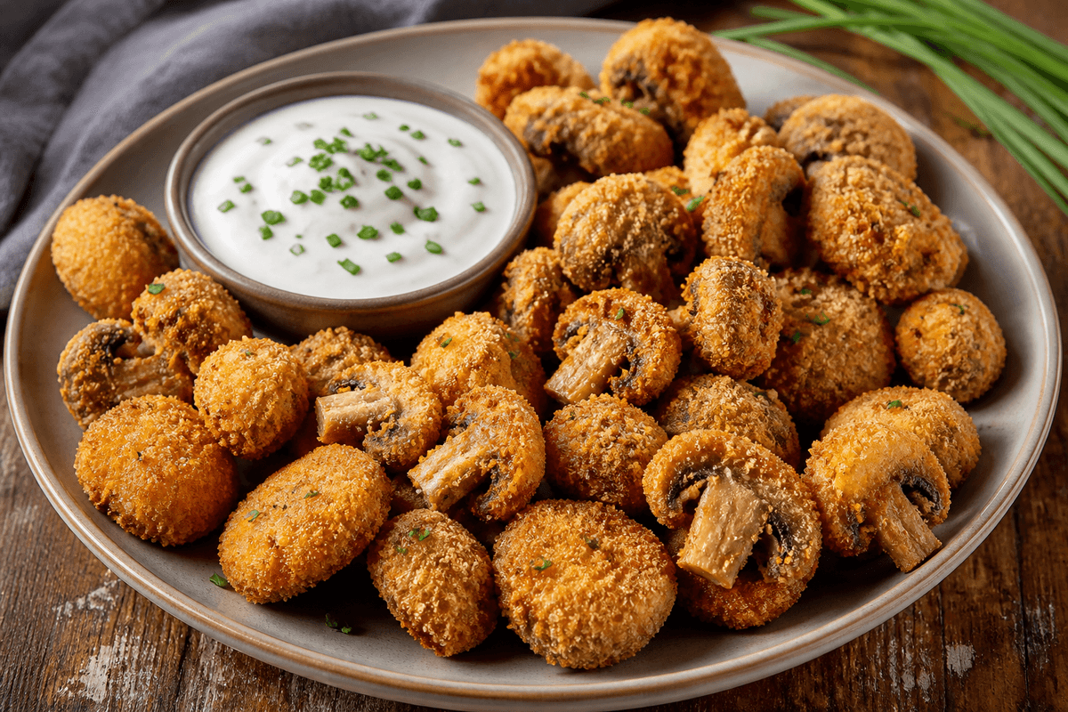 Crumbed Air Fried Mushrooms