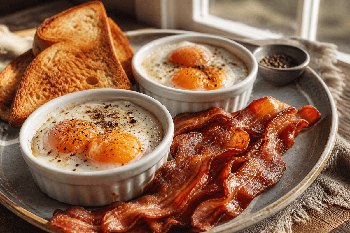 Air Fryer Breakfast Eggs and Bacon