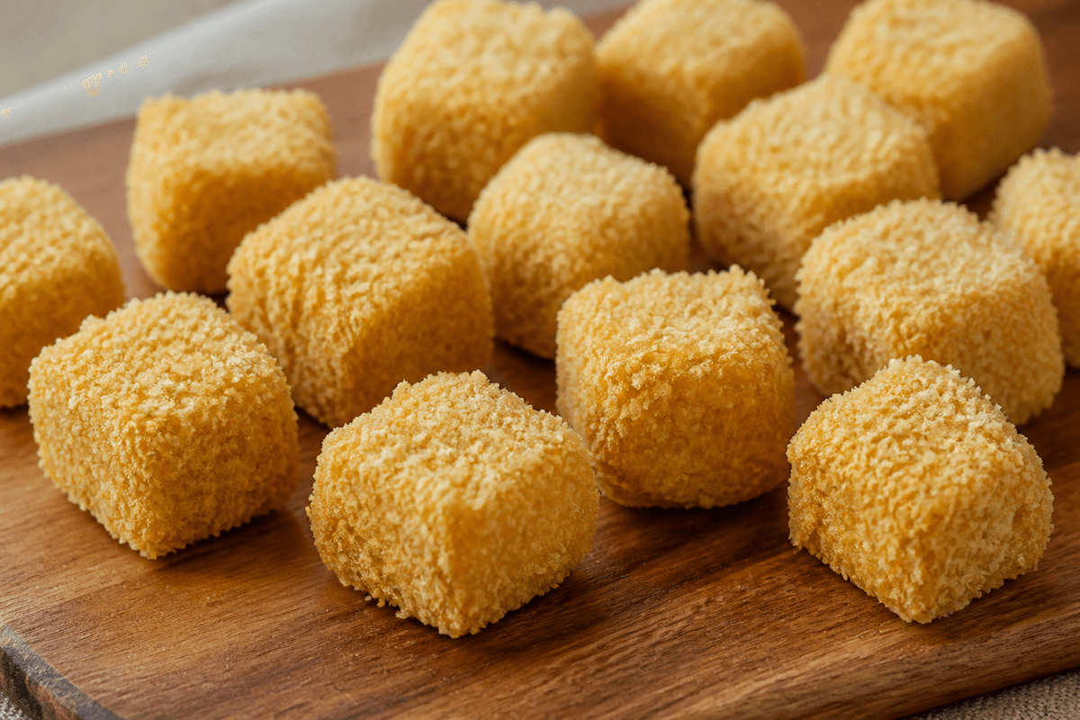 Chicken bites coated in panko breadcrumbs
