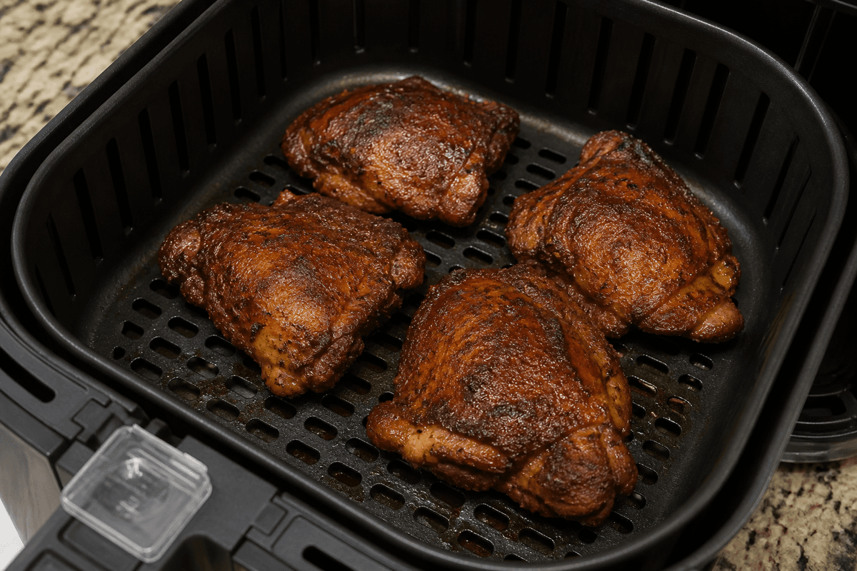 Pollo a la brasa chicken in the air fryer basket