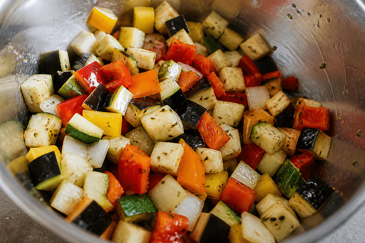 Seasoned ratatouille vegetables